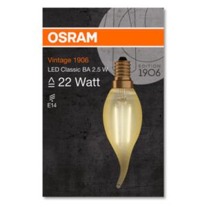 OSRAM LED Filament Vintage 1906 ClasBA 2.5W 825 E14 / 225lm / 2500K / 15000h / noDIM / A++ / Sklo čiré zlatá / 1ks (4058075119444) - Ledvance LED žárovka 4058075119444 230 V, E14, 2.50 W = 22 W, teplá bílá, A+ (A++ - E)