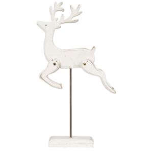 Dekorace bílý jelen s patinou - 17*4*29 cm