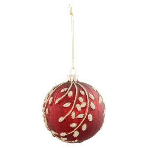 Červená vánoční koule - Ø 8*9 cm
