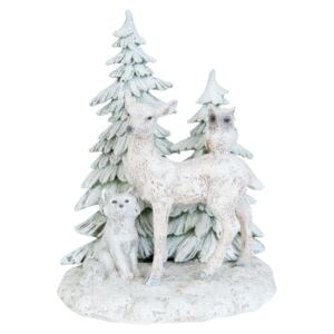 Zimní dekorace zvířátka v lese - 15*11*19 cm