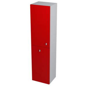 Sapho AILA skříňka vysoká s košem 35x140x30cm, levá, červená/stříbrná 55647