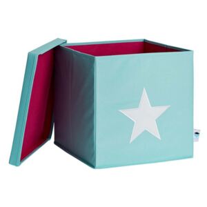 LOVE IT STORE IT - Box na hračky s krytom - zelený, biela hviezda