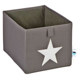 LOVE IT STORE IT - Malý box na hračky - šedý, biela hviezda