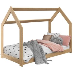 Dětská postel Domek 80x160 cm D2 + rošt ZDARMA - borovice