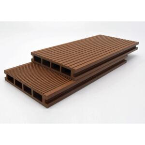 Terasové prkno WPC Teak (Dřevoplastové terasové prkno WPC je bezúdržbové, odolné a stálobarevné. Dřevoplast je známý také jako WPC – Wood-Plastic Composite (umělé dřevo).)