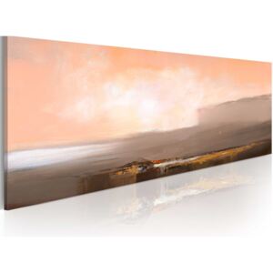 Bimago Ručně malovaný obraz - Between pink and grey 100x40 cm