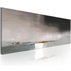 Bimago Ručně malovaný obraz - A dark full of expression 100x40 cm