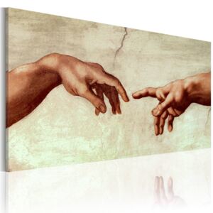 Bimago Ručně malovaný obraz - The creation of Adam: fragment of painting 120x60 cm