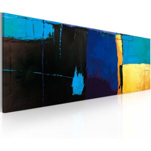 Bimago Ručně malovaný obraz - Fascination of blue color 100x40 cm