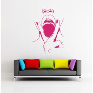 GLIX Lips swag - samolepka na zeď Růžová 70 x 95 cm