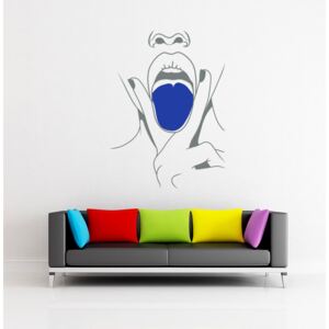 GLIX Lips swag - samolepka na zeď Šedá a modrá 70 x 95 cm