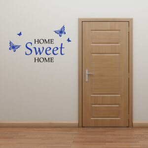 GLIX Domov sladký domov - samolepka na zeď Černá a modrá 50 x 30 cm