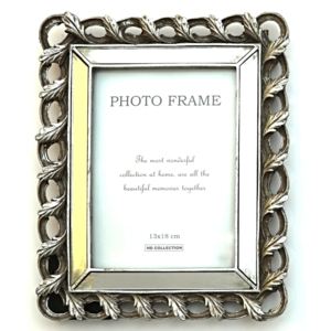 Fotorámeček ve stříbrné patině s kombinací zrcadla