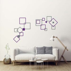 GLIX Dekorativní čtverce III.- samolepka na zeď Šedá a fialová 2 x 60 x 30 cm