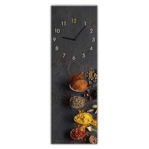 Skleněné nástěnné hodiny - Styler Spices, 20x60 cm