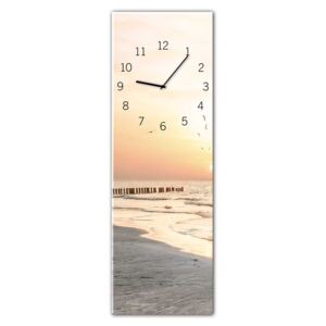 Styler Skleněné nástěnné hodiny - Beach, 20x60 cm