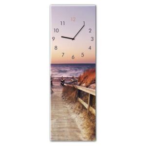 Skleněné nástěnné hodiny - Styler Sunset, 20x60 cm