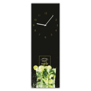 Skleněné nástěnné hodiny - Styler Mojito, 20x60 cm