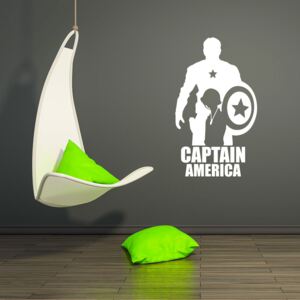 GLIX Avengers Captain America - samolepka na zeď Bílá 30x15 cm