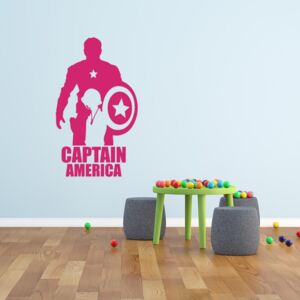 GLIX Avengers Captain America - samolepka na zeď Růžová 30x15 cm