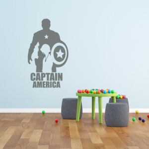 GLIX Avengers Captain America - samolepka na zeď Šedá 60x35 cm