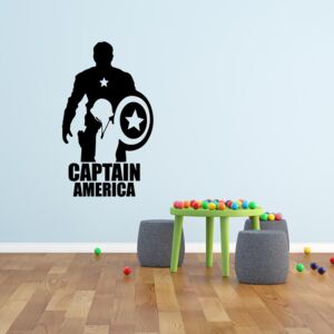 GLIX Avengers Captain America - samolepka na zeď Černá 120x70 cm