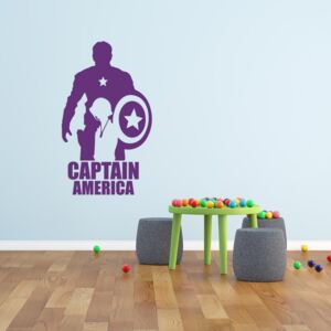 GLIX Avengers Captain America - samolepka na zeď Fialová 120x70 cm
