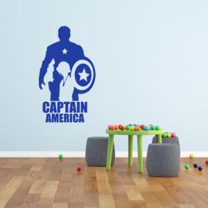 GLIX Avengers Captain America - samolepka na zeď Modrá 90x50 cm