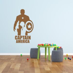 GLIX Avengers Captain America - samolepka na zeď Hnědá 90x50 cm