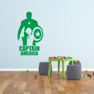 GLIX Avengers Captain America - samolepka na zeď Zelená 30x15 cm