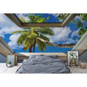 Fototapeta - Tropical Beach 3D Skylight Window View Vliesová tapeta - 254x184 cm