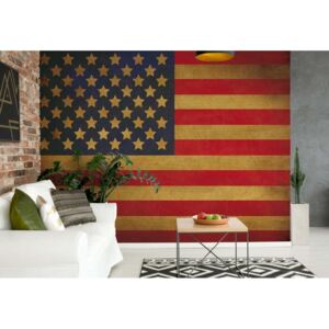 GLIX Fototapeta - Vintage Flag Usa America Vliesová tapeta - 416x254 cm