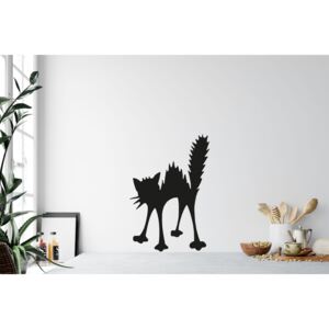 Lepy.cz Samolepka na zeď Naježená kočka Velikost (šířka x výška): 25x37cm, Barevná varianta: Bílá