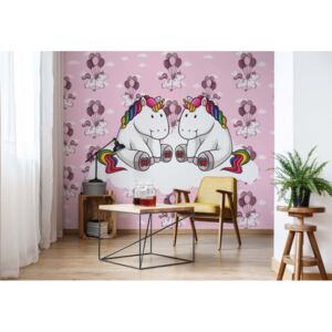 Fototapeta - Sweet Unicorns Pink Vliesová tapeta - 368x254 cm