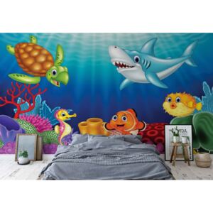 Fototapeta GLIX - Cartoon Sea Creatures + lepidlo ZDARMA Vliesová tapeta - 254x184 cm