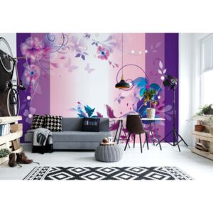 Fototapeta GLIX - Floral Purple + lepidlo ZDARMA Vliesová tapeta - 254x184 cm