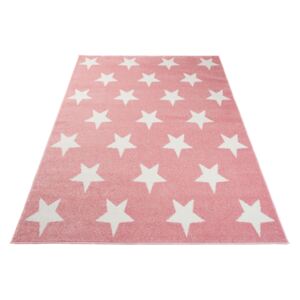 Dětský koberec Happy HVĚZDY - růžový