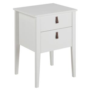 Noční stolek se zásuvkami Sabina, 48 cm, bílá (Noční stolek se zásuvkami Sabina, 48 cm, bílá, Noční stolky)