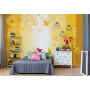 Fototapeta - Floral Design Yellow Vliesová tapeta - 416x254 cm
