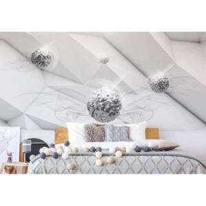 Fototapeta - 3D Silver Balls Modern Design Vliesová tapeta - 254x184 cm