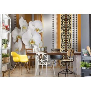 Fototapeta - Luxury Floral Design Orchids Yellow I. Vliesová tapeta - 206x275 cm