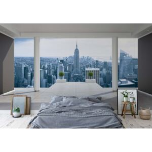 Fototapeta - New York City Skyline 3D Penthouse View Vliesová tapeta - 416x254 cm