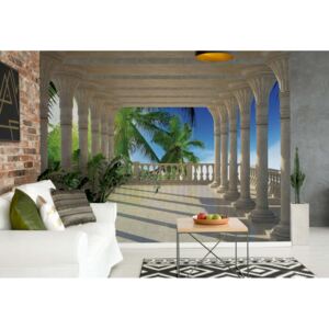 Fototapeta GLIX - Tropical Beach 3D View 2 + lepidlo ZDARMA Vliesová tapeta - 254x184 cm