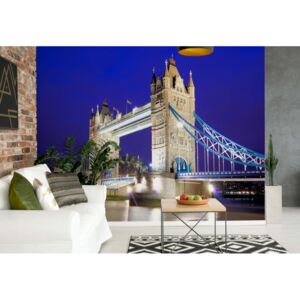Fototapeta GLIX - London Tower Bridge At Night + lepidlo ZDARMA Vliesová tapeta - 254x184 cm