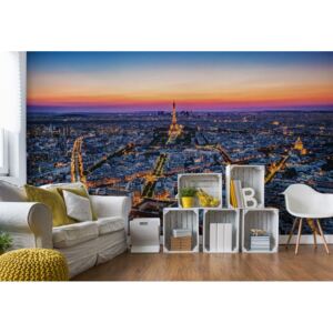 Fototapeta - Paris City Skyline At Night I. Vliesová tapeta - 368x254 cm
