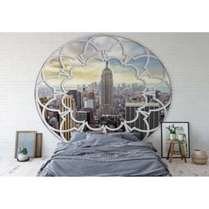 Fototapeta - New York City Skyline Ornamental Window View II. Vliesová tapeta - 208x146 cm
