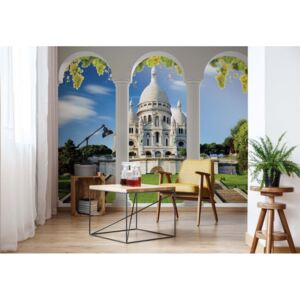 Fototapeta GLIX - Paris Sacre Coeur 3D Archway View + lepidlo ZDARMA Vliesová tapeta - 368x254 cm