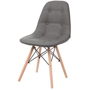 Ivar čalouněná židle šedá– ekologická kůže