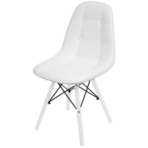 Ivar čalouněná židle bílá– ekologická kůže