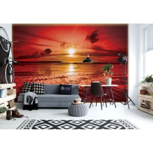 Fototapeta GLIX - Beach Sunset Coastal + lepidlo ZDARMA Vliesová tapeta - 368x254 cm